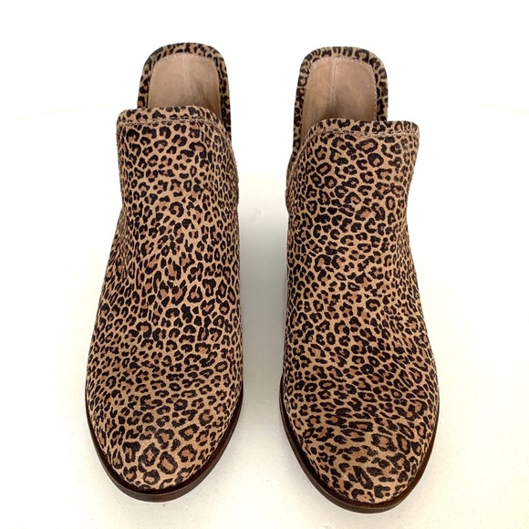 lucky brand baley perforated chop out booties leopard